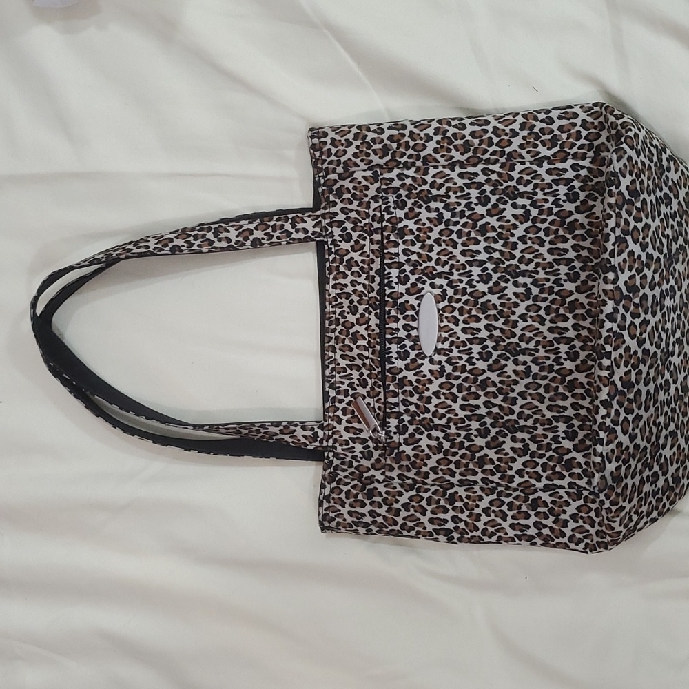D'MARGEAUX New York Leopard Print Fabric Hand Bag Tote